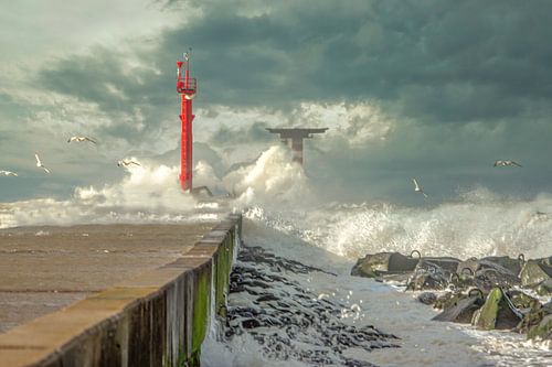 Storm op de pier