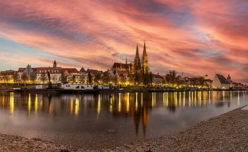 Sonnenuntergang in Regensburg an der Donau