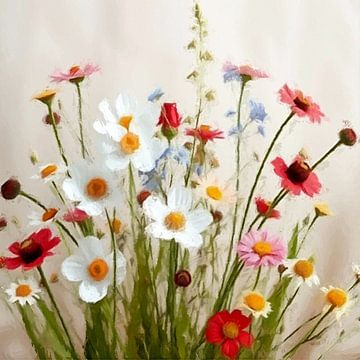 Een bos vol met lente veld bloemen . van J.a Dijkstra