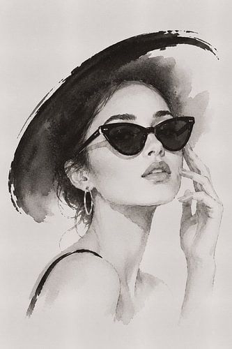 Portrait of a woman in Indian ink – Ink portrait of Madame Ruiz by MadameRuiz
