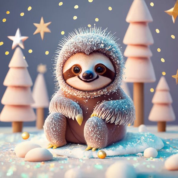 Snowy Sloth's Winter Wonderland by Laly Laura