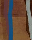 Cobalt blue, purple, grey and brown lines on rusty brown and terracotta. by Dina Dankers thumbnail