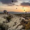 Lever de soleil en Cappadoce depuis une montgolfière sur Paula Romein