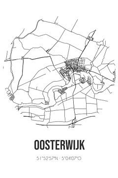 Oosterwijk (Utrecht) | Karte | Schwarz und weiß von Rezona