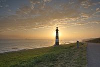 Breskens lighthouse just after sunrise