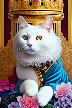Portrait de chat royal sur Maud De Vries