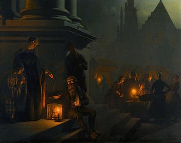 Liefdadigheid op de nachtmarkt, Petrus van Schendel