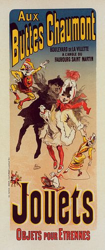 Vieille affiche pour Magasin Aux Buttes Chaumont. Jules Cheret, (1836-1932)