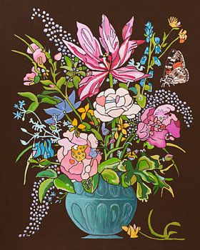 Bloemen, kleurrijk, modern, oude meesters, vrolijk