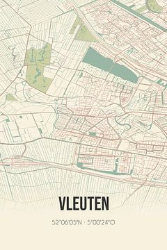 Vintage landkaart van Vleuten (Utrecht) van MijnStadsPoster