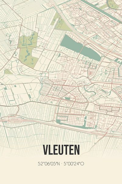 Vieille carte de Vleuten (Utrecht) par Affiches de lieux