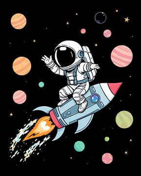 Grappige astronaut raket 2 van MIROKKU