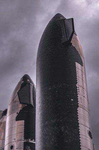 Starships | Twee Starship prototypes bij Starbase van SpaceX