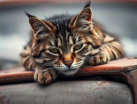 Car Cat by Linda de Klein