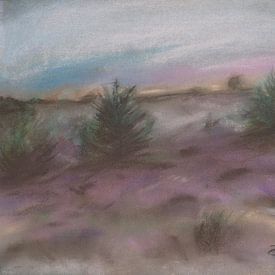 Flowering heather by Ineke de Rijk