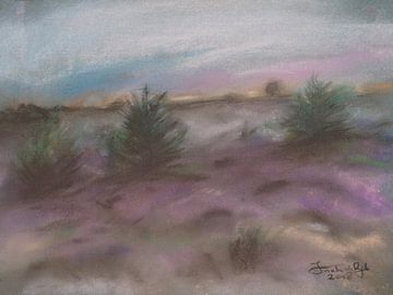 Flowering heather by Ineke de Rijk