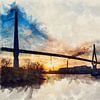 Köhlbrandbrücke - Hamburg wie gemalt von Dekorative Hamburg Fotos