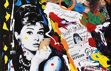 Audrey Hepburn "Telephone" van Kathleen Artist Fine Art