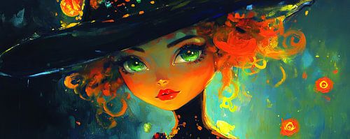 Woman with Big Eyes by Eye catching paintings