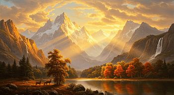 Majestic Peaks Beneath the Veil of Light