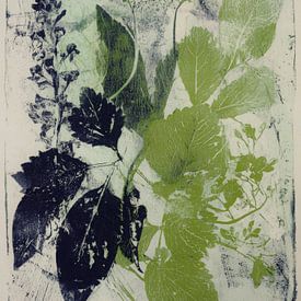 Grüner Naturdruck - moderne botanische Kunst voller Textur und Kontrast von But First Framing