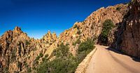 Rock formations in the landscape of Calanche de Piana, Corsica