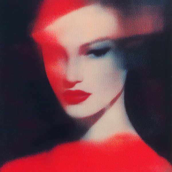 Scarlet elegance; portret in rood en zwart van Lauri Creates