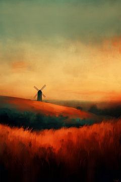 Paysage japonais dans les tons chauds | Coucher de soleil sur Marijke Trienekens