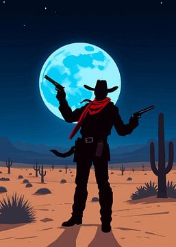 Lone Cowboy Silhouette by MIROKKU