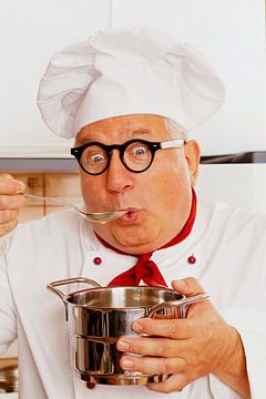 Grappige kok proeft de soep van Matthias Stolt
