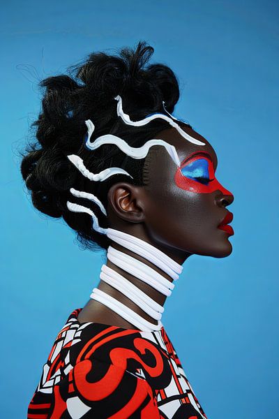 Strong colours - stylish presentation in red, blue and black by Poster Art Shop