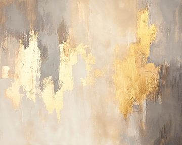 Abstract Schilderij met Gouden Accent van Kunst Kriebels