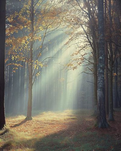 Lumière magique dans la forêt