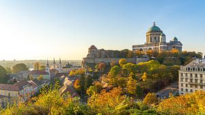 Uitzicht op het kastele en de basiliek in Esztergom, Hongarije