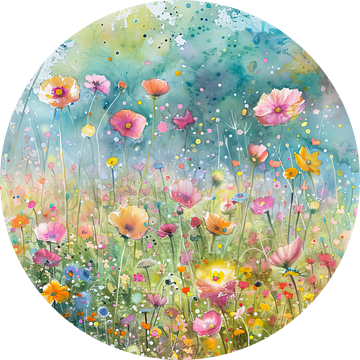 Bloemen | Bloemenveld Impressionisme van De Mooiste Kunst
