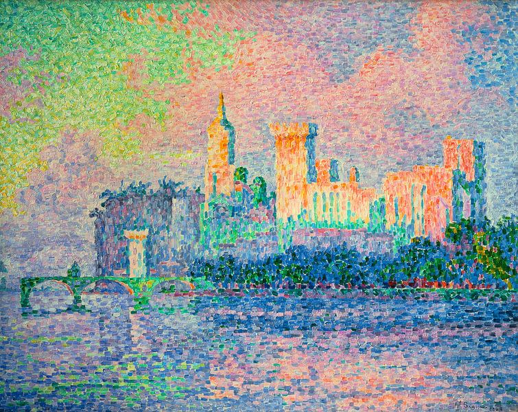 Het Pauselijk Paleis, Avignon, Paul Signac van Meesterlijcke Meesters