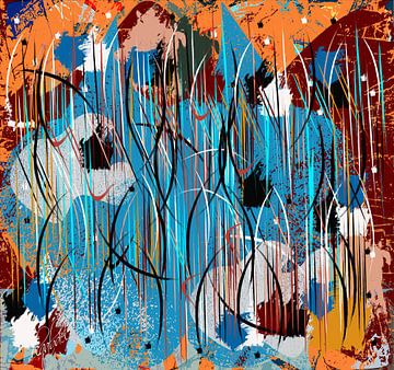 kleurrijke abstracte en geometrische vormen van een regenachtige en winderige dag van EL QOCH