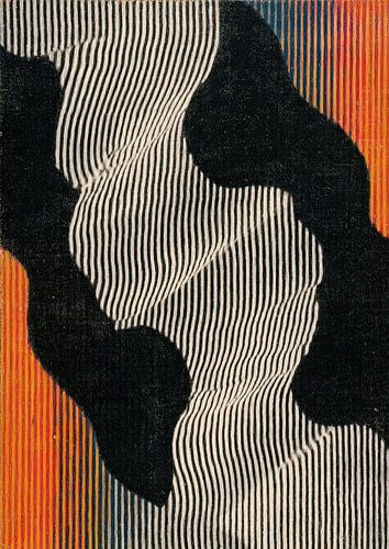 Abstract contrastpatroon met golfmotief