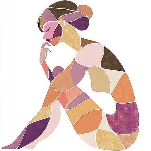 Formes de douceur - Silhouette féminine en pastel