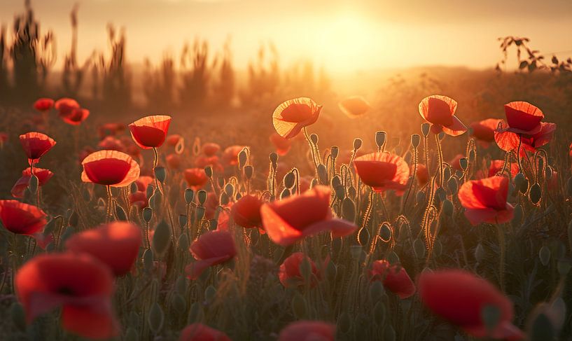 field with poppies by Artsy