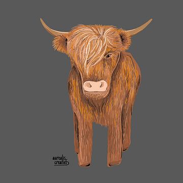 Schotse Hooglander - digitale pentekening van Aurealis Creatief