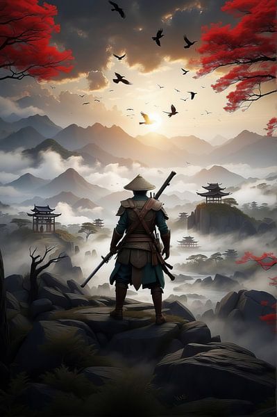 Crimson Moon over the Way of the Sword by hanzo afthar