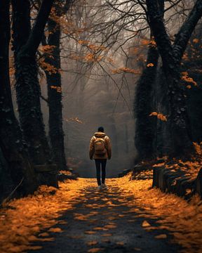 Wandelen in de herfst van fernlichtsicht