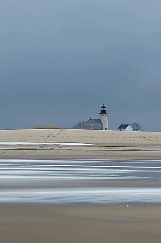 Coastal Landscape Serenade - The Magic of Lighthouse Light by the Sea