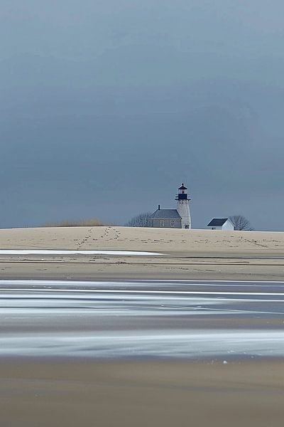 Serenade der Küstenlandschaft - Der Zauber des Leuchtturmlichts am Meer von Karina Brouwer