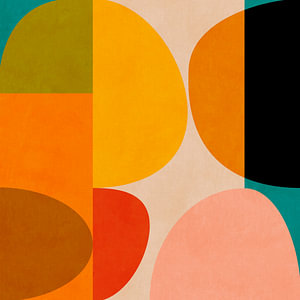 Bauhaus, runde abstrakte geometrische Formen Serie, Bild I