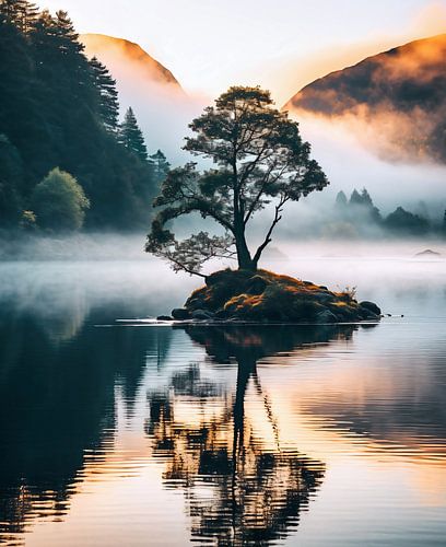 Boom in de zonsopgang