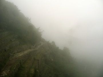 'Inca pad in de mist', Peru