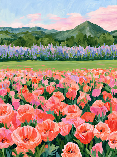 Blumenreiche Tallandschaft