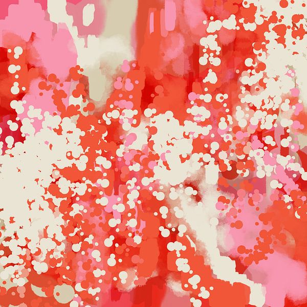 Fröhliche Farben. Chromatische Träumerei: Rot, Rosa und Weiß in der modernen Abstraktion von Dina Dankers